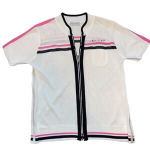 Carven Golf White Zip Front Jersey Shirt